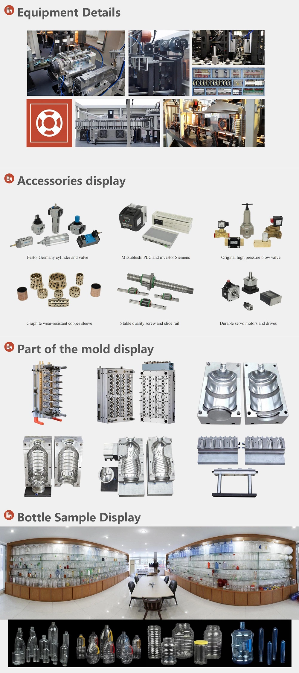 4cavities New Type High Speed Full Servo Blow Molding Machine